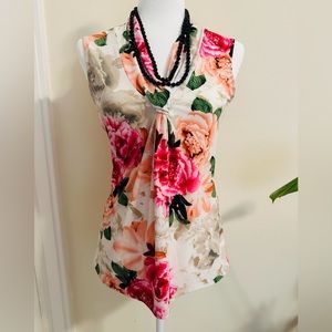 EUC Premise Floral sleeveless Top Size S